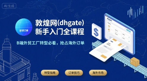 敦煌网(dhgate)新手入门全课程，B端外贸工厂转型必看，抢占海外订单-娱乐网赚