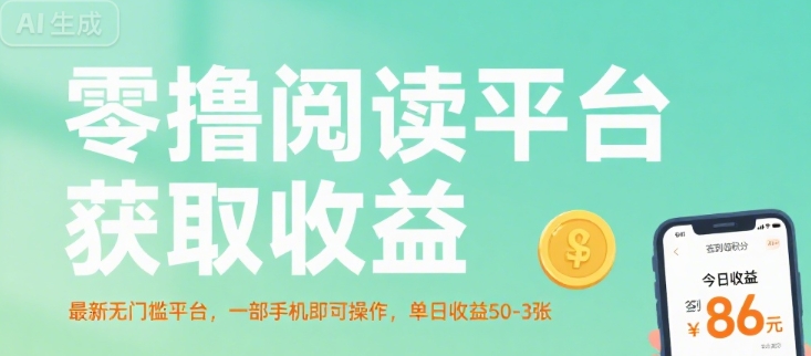 零撸阅读平台获取收益，最新无门槛平台，一部手机即可操作，单日收益50-3张【揭秘】-娱乐网赚