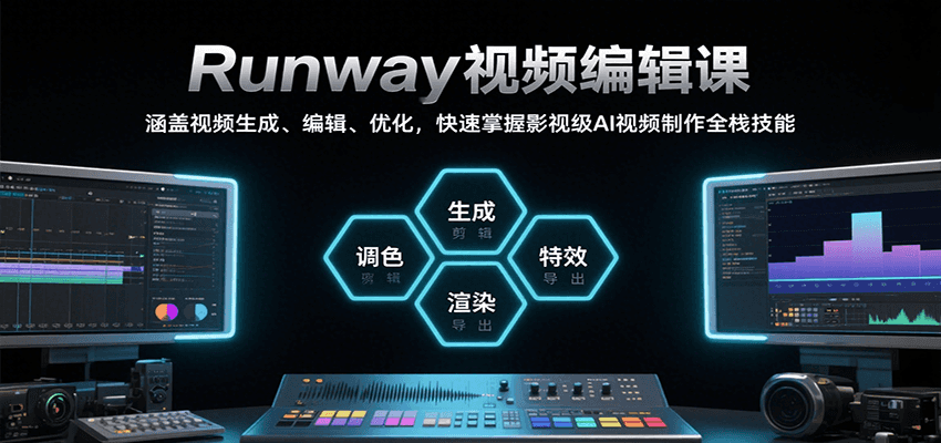 Runway视频编辑课，涵盖视频生成、编辑、优化，快速掌握影视级AI视频制作全栈技能-娱乐网赚