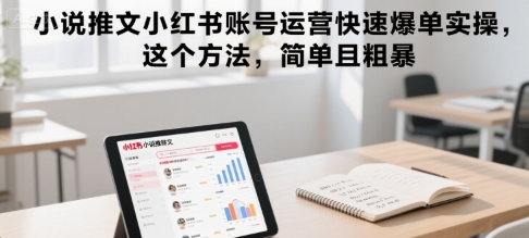 小说推文小红书账号运营快速爆单实操，这个方法，简单且粗暴-娱乐网赚