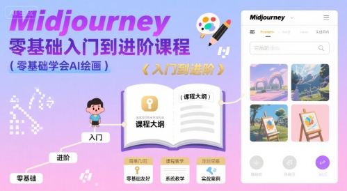 midjourney零基础入门到进阶课程，零基础学会AI绘画-娱乐网赚