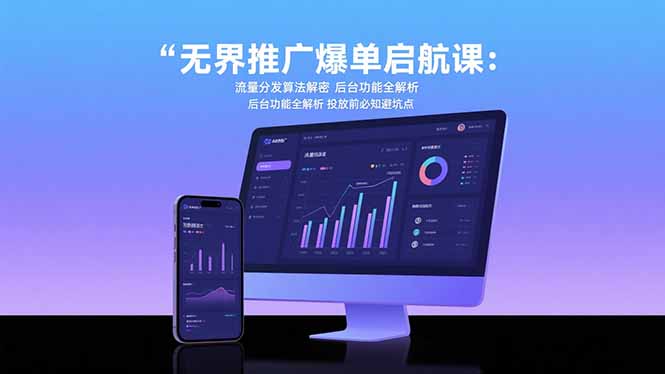 无界推广爆单启航课：流量分发算法解密 后台功能全解析 投放前必知避坑点-娱乐网赚