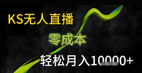 KS无人直播25年最新玩法，只需一部手机，轻松月入1W+【揭秘】-娱乐网赚