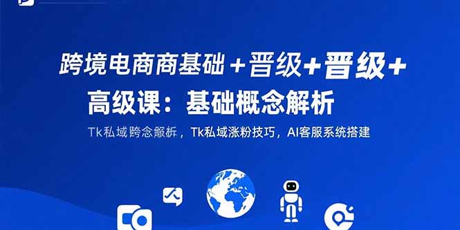 跨境电商基础+晋级+高级课：基础概念解析,Tk私域涨粉技巧,AI客服系统搭建-娱乐网赚