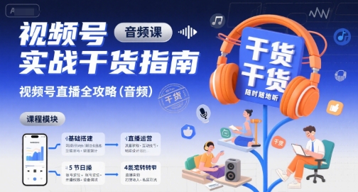 视频号实战干货指南，视频号直播全攻略(音频)-娱乐网赚