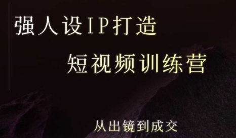 强人设ip打造课，8月​最新5天短视频ip训练营，从出镜到成交-娱乐网赚