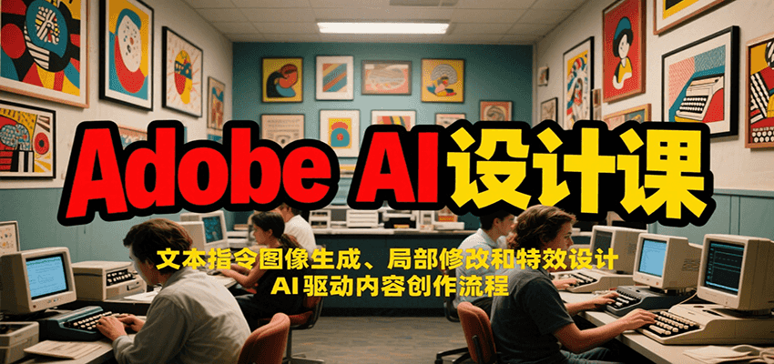 Adobe AI设计课：文本指令图像生成、局部修改和特效设计，AI驱动内容创作流程-娱乐网赚