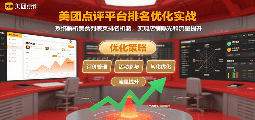 美团点评平台排名优化实战，系统解析美食列表页排名机制，实现店铺曝光和流量提升-娱乐网赚