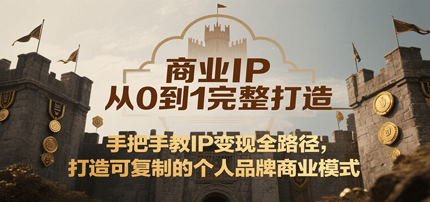 商业IP从0到1完整打造，手把手教IP变现全路径，打造可复制的个人品牌商业模式-娱乐网赚