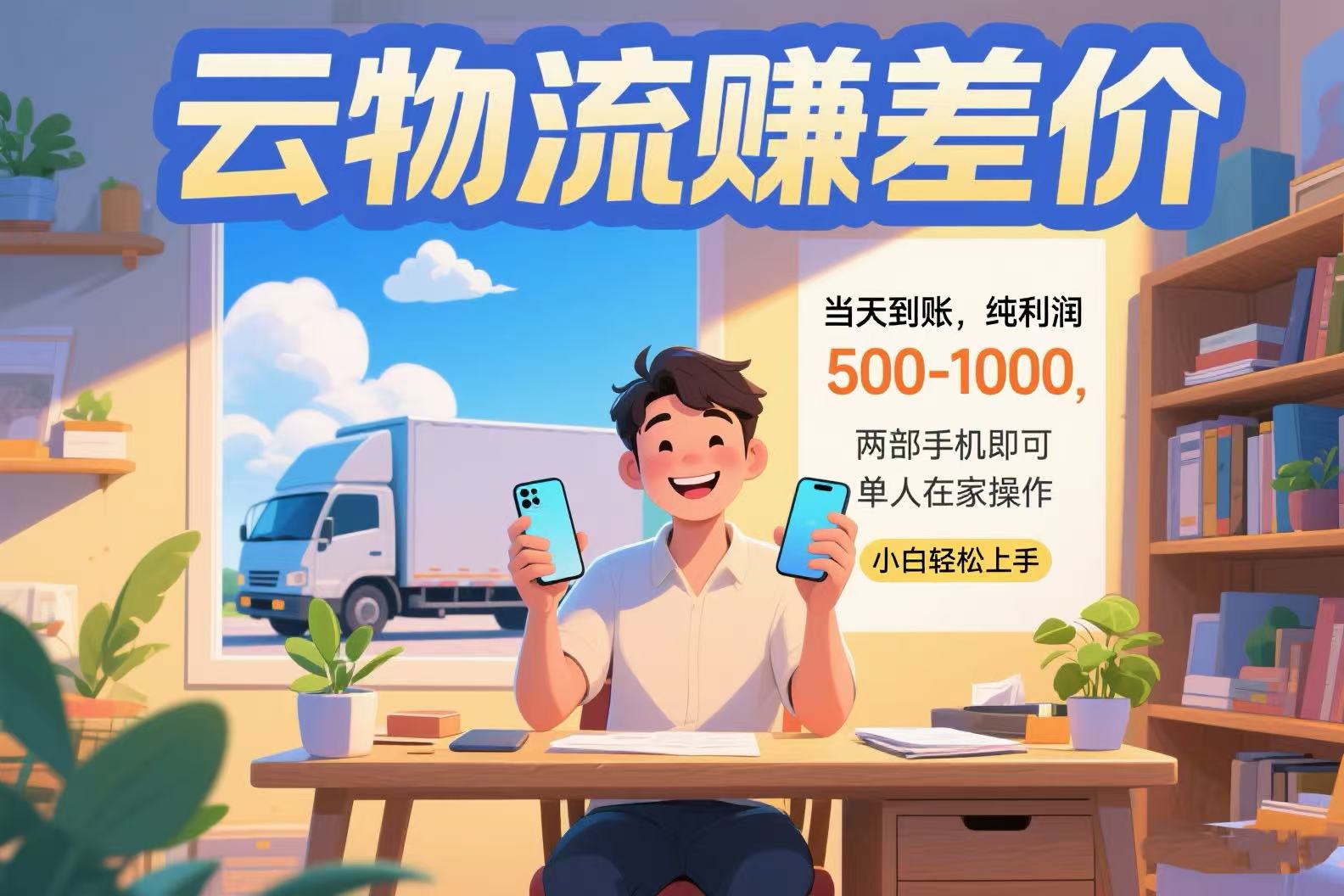 云物流赚差价 当天到账纯利润500-1000 两部手机即可 可单人在家操作 小...-娱乐网赚