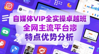 自媒体VIP全实操卓越班，全网主流平台特点优势分析-娱乐网赚
