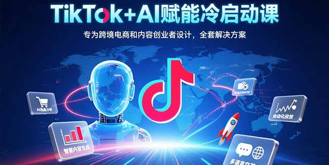 TikTok+AI赋能冷启动课：专为跨境电商和内容创业者设计，全套解决方案-娱乐网赚