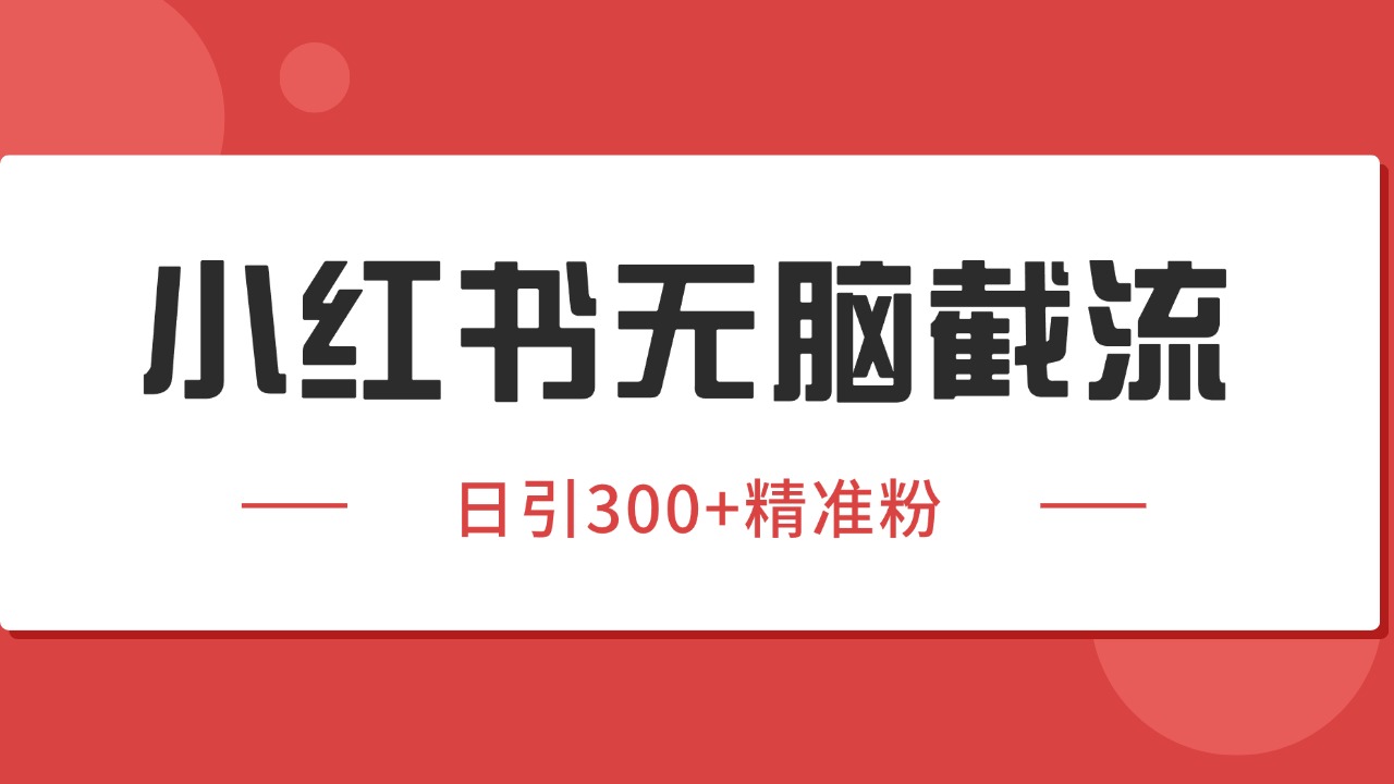 小红书截流同行客源，独家野路子获客玩法 日引200+暴力获客-娱乐网赚