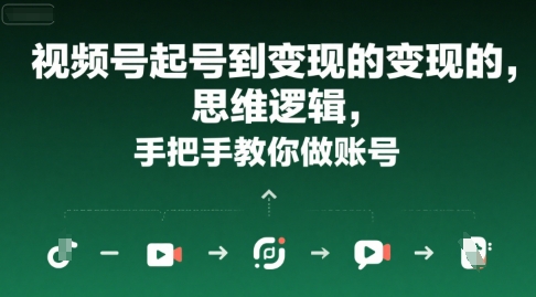 视频号起号到变现的思维逻辑，手把手教你做账号-娱乐网赚