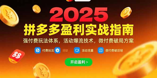 拼多多盈利实战指南，强付费玩法，活动爆流技术，微付费破局方案(更新7月-娱乐网赚