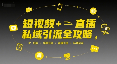 短视频+直播私域引流全攻略，IP打造 +视频引流 +直播引流 +私域沉淀-娱乐网赚
