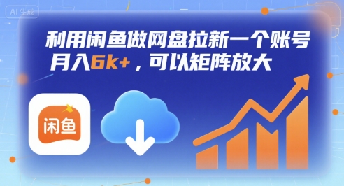 利用闲鱼做网盘拉新一个账号，月入6k+，可以矩阵放大-娱乐网赚
