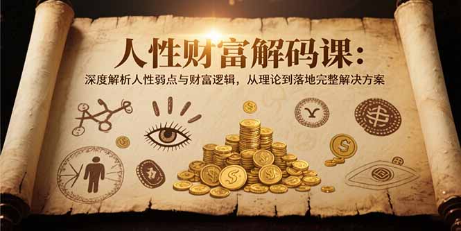 人性财富解码课6.0：深度解析人性弱点与财富逻辑，理论到落地完整解决方案-娱乐网赚