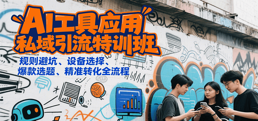 AI工具应用私域引流特训班，规则避坑、设备选择、爆款选题、精准转化全流程-娱乐网赚