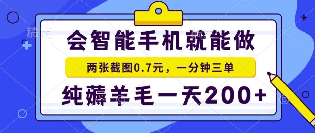 2025年零撸手机项目，二十秒一单，纯薅羊毛，一天200+做就有【揭秘】-娱乐网赚