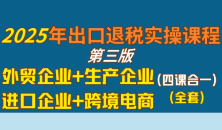 崔sir·出口退税实操-外贸企业+生产企业+跨境电商+进口企业(四课合一)-娱乐网赚