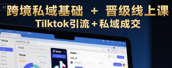 跨境私域基础+晋级线上课，Tilktok引流+私域成交-娱乐网赚