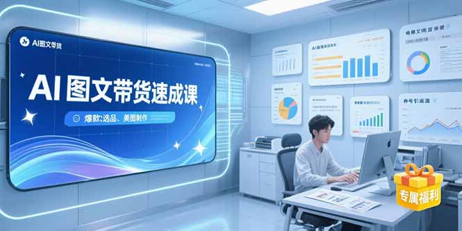 AI图文带货速成课，养号引流秘籍，爆款选品策略，美图制作全流程-娱乐网赚