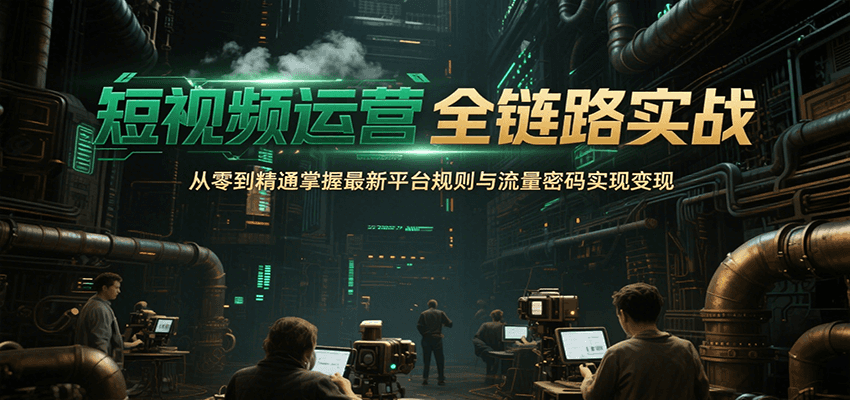 短视频运营全链路实战，从零到精通掌握最新平台规则与流量密码实现变现-娱乐网赚