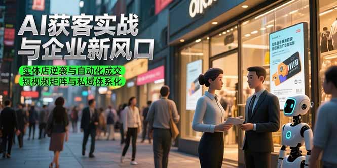 AI获客实战与企业新风口，实体店逆袭与自动化成交 短视频矩阵与私域体系化-娱乐网赚