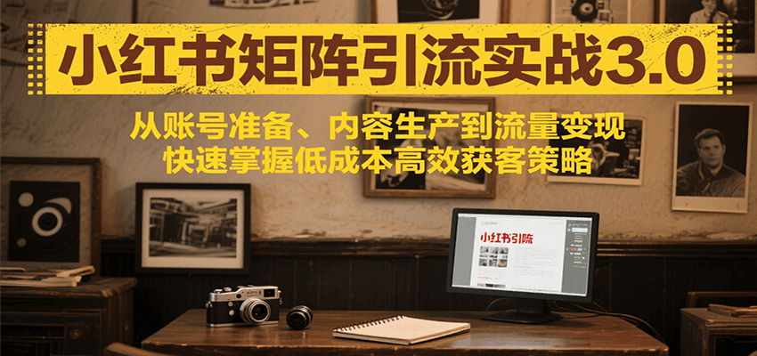 小红书矩阵引流3.0，从账号准备、内容生产到流量变现，快速掌握低成本高效获客策略-娱乐网赚