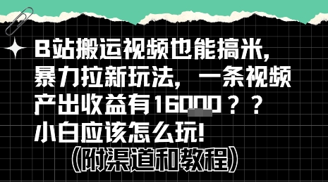 b站掘金计划？搬运视频也能挣拉新的收益，小白应该怎么玩！-娱乐网赚