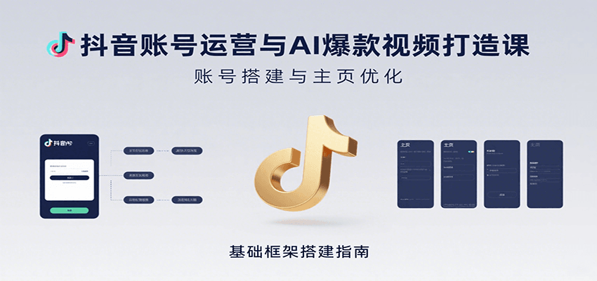 抖音账号运营与AI爆款视频打造课：含账号搭建、运营及多种AI特效视频制作方法-娱乐网赚