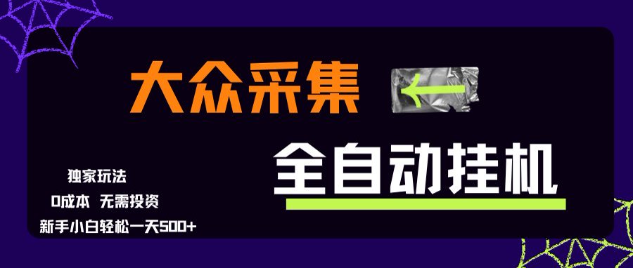 大众采集全自动玩法，新手小白轻松一天500+，操作简单-娱乐网赚