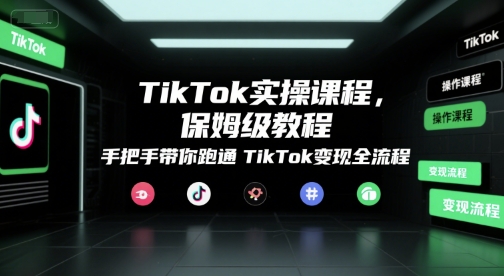 TikTok实操课程，保姆级教程，手把手带你跑通TikTok变现全流程-娱乐网赚