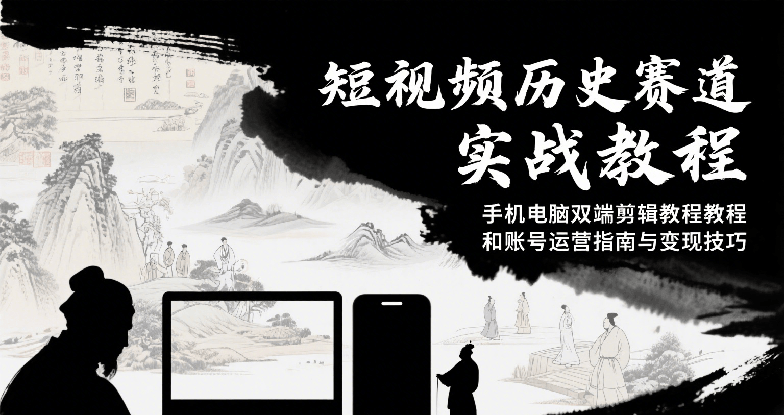 短视频历史赛道实战教程，手机电脑双端剪辑教程和账号运营指南与变现技巧-娱乐网赚