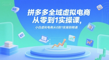 拼多多全域虚拟电商从零到1实操课，小白虚拟电商从0到1实操到精通-娱乐网赚