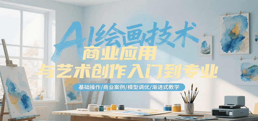 AI绘画技术商业应用与艺术创作入门到专业，基础操作/商业案例/模型调优/渐进式教学-娱乐网赚
