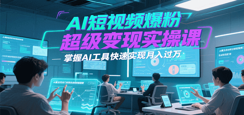 AI短视频爆粉超级变现实操课，掌握AI工具快速实现月入过万-娱乐网赚