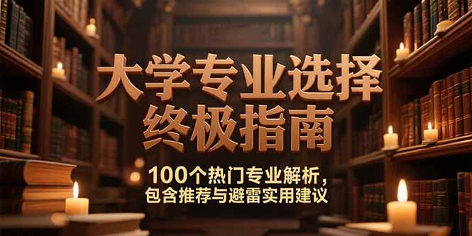 付费文：大学专业选择终极指南,100个热门专业解析,包含推荐与避雷实用建议-娱乐网赚