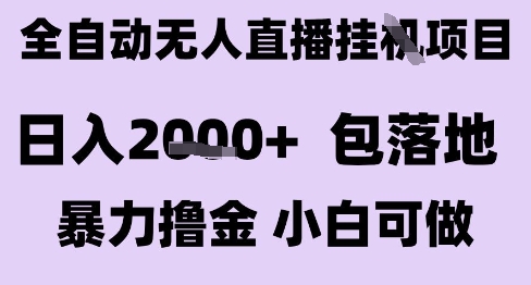 最新全自动抖音无人直播挂G项目，日入2k+ 包落地暴力撸金，小白可做【揭秘】-娱乐网赚