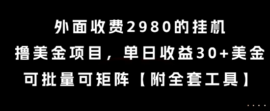 外面收费2980的挂G撸美金项目，单日收益30+美金，可批量可矩阵【揭秘】-娱乐网赚
