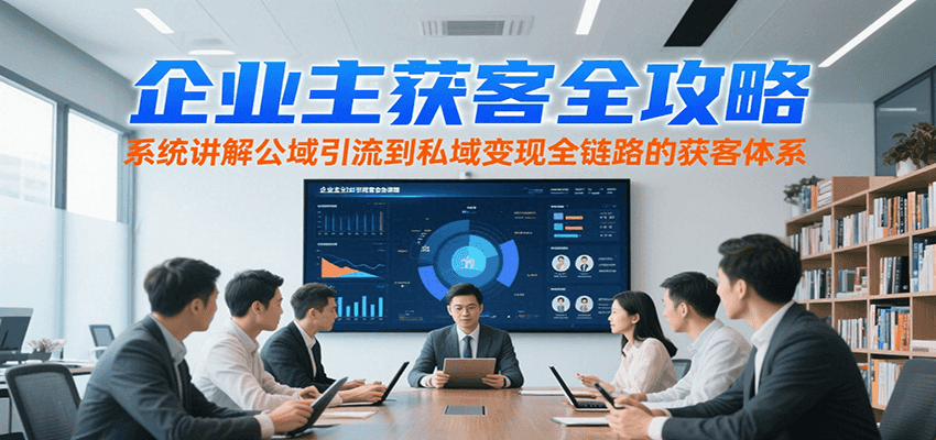 企业主获客全攻略，系统讲解公域引流到私域变现全链路的获客体系-娱乐网赚