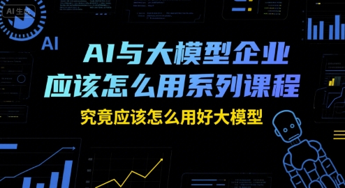 AI与大模型企业应该怎么用系列课程，究竟应该怎么用好大模型-娱乐网赚