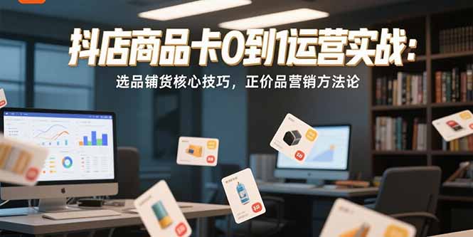 抖店商品卡0到1运营实战：选品铺货核心技巧，正价品营销方法论-娱乐网赚