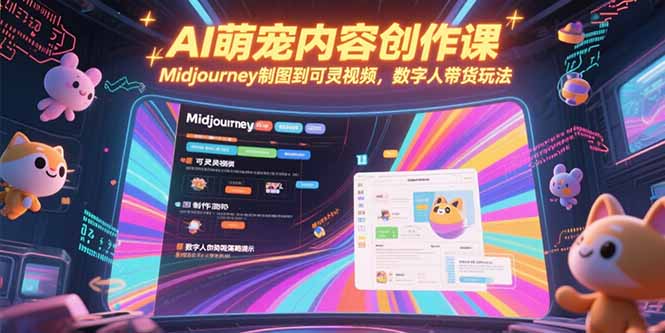 AI萌宠内容创作课，Midjourney制图到可灵视频，数字人带货玩法-娱乐网赚