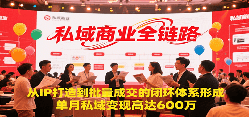 私域商业全链路，从IP打造到批量成交的闭环体系形成，单月私域变现600万-娱乐网赚