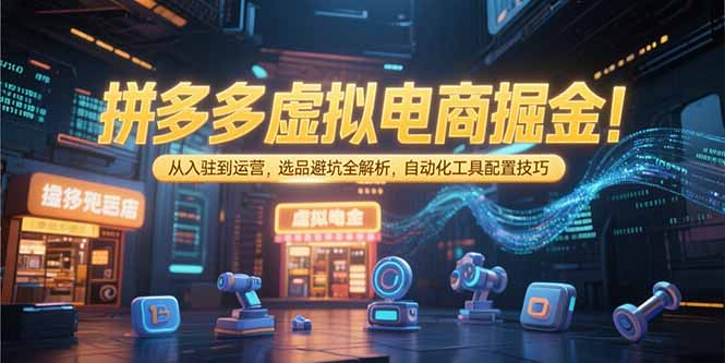 拼多多虚拟电商掘金：从入驻到运营，选品避坑全解析，自动化工具配置技巧-娱乐网赚
