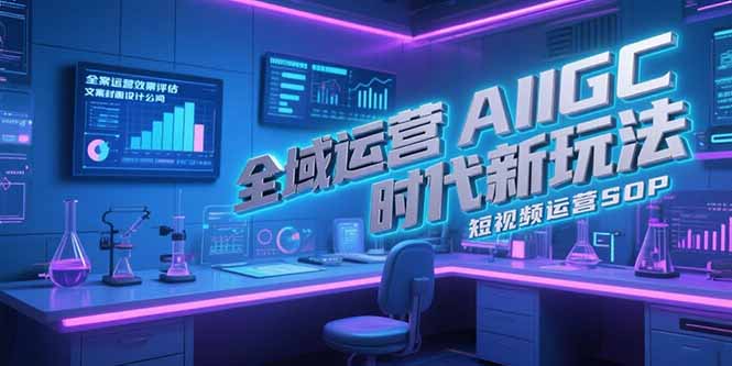 全域运营AIGC时代新玩法，文案封面设计公式，短视频运营SOP-娱乐网赚