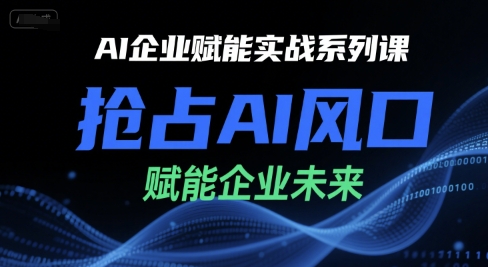 AI企业赋能实战系列课，抢占AI风口，赋能企业未来-娱乐网赚