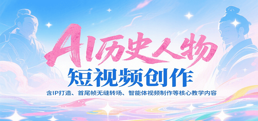 AI历史人物短视频创作，含IP打造、首尾帧无缝转场、智能体视频制作等核心教学内容-娱乐网赚